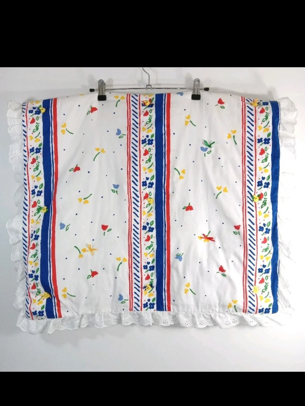 Vintage Nursery Quilt Crib Baby Bedding Flowers Bows Ducks
